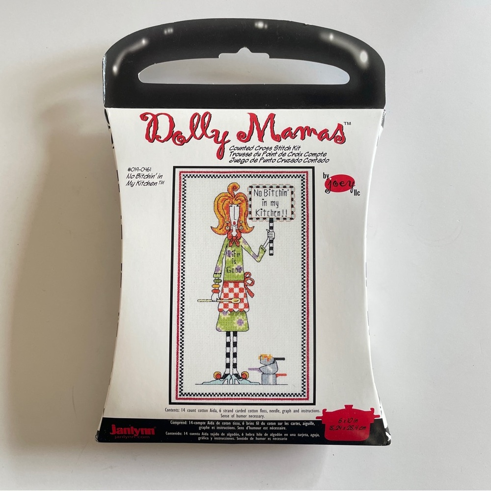 ⁠Janlynn Dolly Mamas No Bitchin in My Kitchen Cross Stitch Kit Joey 019-0461⁠